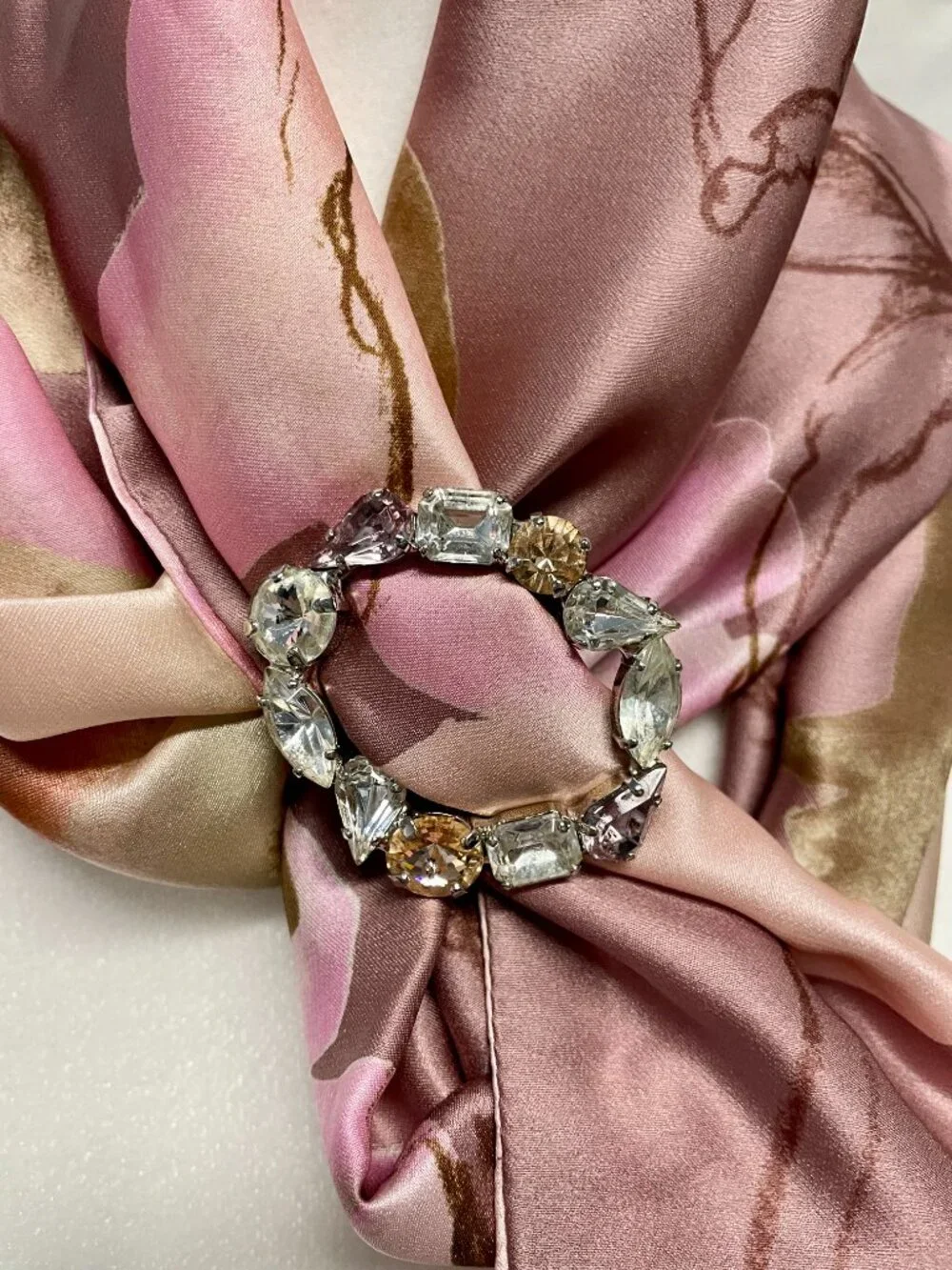 Silk and Rhinestone Scarf or Belt